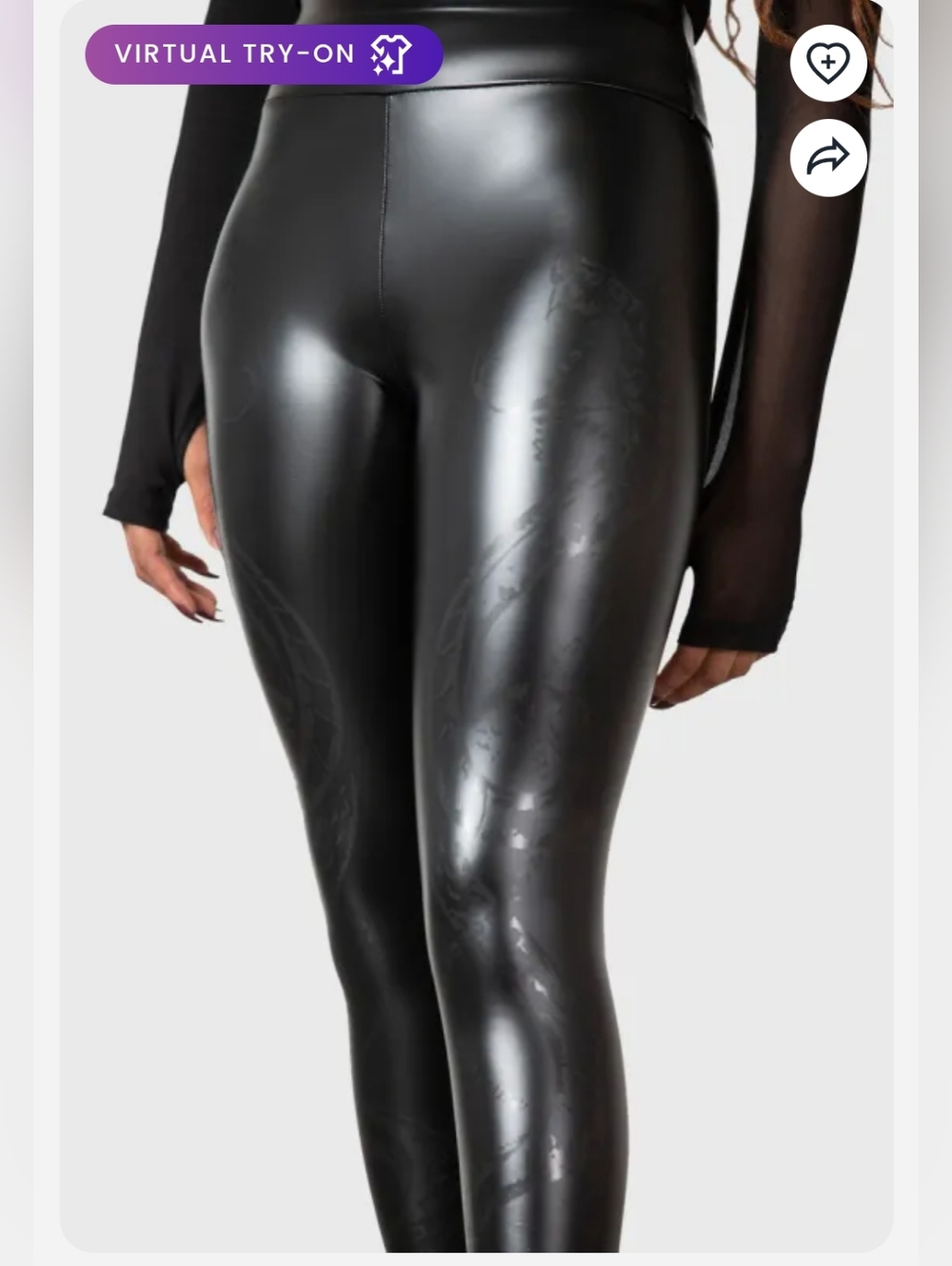 Killstar High-Shine Black Faux Leather Leggings - Women's